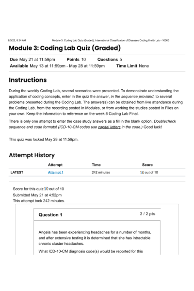 HIT 205 Module 3 Coding Lab Quiz
